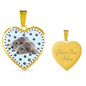 Irish Wolfhound Dog Print Heart Pendant Luxury Necklace