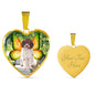 Cute Lagotto Romagnolo Dog Print Heart Pendant Luxury Necklace