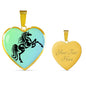 Amazing Horse Vector Print Heart Charm Necklaces