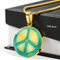 Glowing Peace Sign Print Luxury Necklace