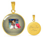 Cute Jack Russell Terrier On Window Print Circle Pendant Luxury Necklace