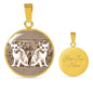 Oriental Shorthair Cat Print Circle Pendant Luxury Necklace