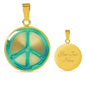 Glowing Peace Sign Print Luxury Necklace