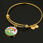 Cute Cow Print Circle Pendant Luxury Bangle
