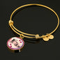 Golden Retriever Dog Circle Pendent Luxury Bangle