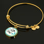 Cute French Bulldog Circle Pendent Luxury Bangle