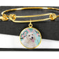 Poodle Dog Print Circle Pendant Bangle