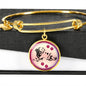 Golden Retriever Dog Circle Pendent Luxury Bangle