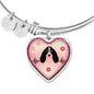 English Springer Spaniel Dog Print Heart Pendant Bangle