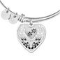 Paws Print Heart Pendant Bangle