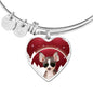 Chihuahua Print Heart Charm Bangle