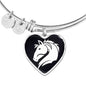Friesian Horse Vector Art Print Heart Pendant Bangle