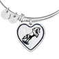 Mustang Horse Art Print Heart Pendant Bangle
