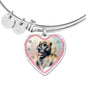 Leonberger Dog Art Print Heart Pendant Bangle