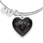 Amazing Eagle Print Heart Pendant Bangle