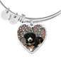 Entlebucher Mountain Dog Print Luxury Heart Charm Bangle