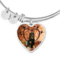 Cute Hovawart Dog Print Luxury Heart Charm Bangle