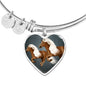 Haflinger Horse Print Heart Pendant Bangle