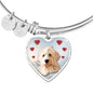 Goldendoodle Print Luxury Heart Charm Bangle