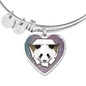 Amazing Panda Vector Art Print Heart Pendant Bangle