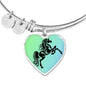 Amazing Horse Vector Print Heart Pendant Bangle