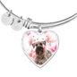 Cesky Terrier Print Luxury Heart Charm Bangle