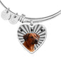 Rhodesian Ridgeback Print Luxury Heart Charm Bangle