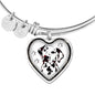 Lovely Dalmatian Dog Print Heart Pendant Bangle