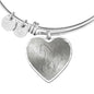 Thoroughbred Horse Print Heart Pendant Luxury Bangle