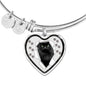 Nebelung Cat Print Heart Pendant Bangle