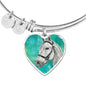 Andalusian Horse Watercolor Art Print Heart Pendant Bangle