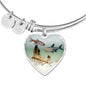 Glowlight Tetra Fish Print Heart Pendant Luxury Bangle