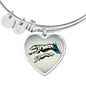 Greyhound Dog Art Print Heart Pendant Bangle