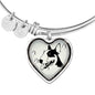 Bull Terrier Dog Art Print Heart Pendant Bangle