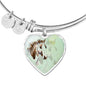 American Paint Horse Watercolor Art Print Heart Pendant Bangle
