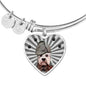 Dandie Dinmont Terrier Print Luxury Heart Charm Bangle