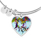 American Quarter Horse Print Heart Pendant Luxury Bangle