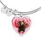 Boykin Spaniel Print Luxury Heart Charm Bangle