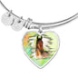 Thoroughbred Horse Art Print Heart Pendant Bangle