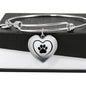 Paw Print Luxury Heart Charm Bangle