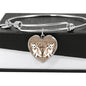 Oriental Shorthair Cat Print Heart Pendant Luxury Bangle