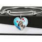Petit Basset Griffon Vendeen Print Luxury Heart Charm Bangle