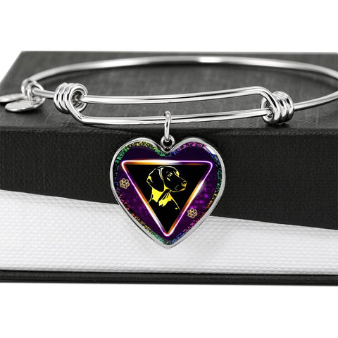 Vizsla Dog Art Print Heart Pendant Bangle