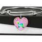 Bedlington Terrier Dog Art Print Heart Pendant Bangle