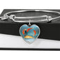 Goldfish Print Heart Pendant Luxury Bangle