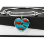 Southern Platyfish Fish Print Heart Pendant Luxury Bangle