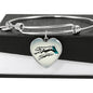 Greyhound Dog Art Print Heart Pendant Bangle