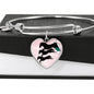 Horse Running Art Print Heart Pendant Bangle