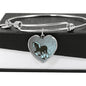 Clydesdale Horse Print Heart Pendant Luxury Bangle