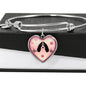 English Springer Spaniel Dog Print Heart Pendant Bangle